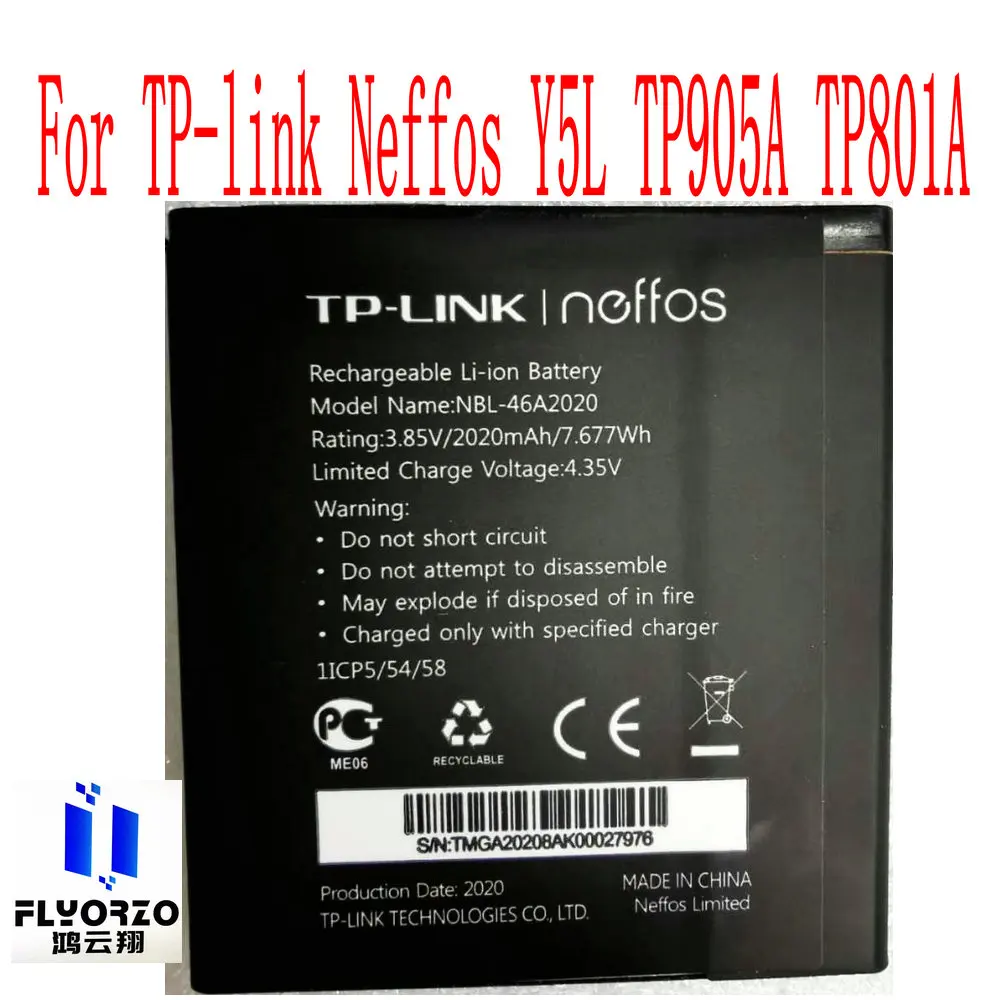 

New High Quality 2020mAh NBL-46A2020 Battery For TP-link Neffos Y5L TP905A TP801A Mobile Phone