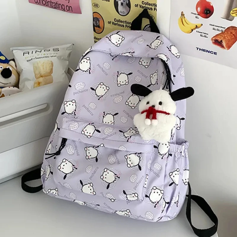 

Новый милый женский рюкзак Sanrio с сердечками, мультяшный Большой Вместительный нейлоновый школьный ранец, высококачественный рюкзак для студентов, подарок