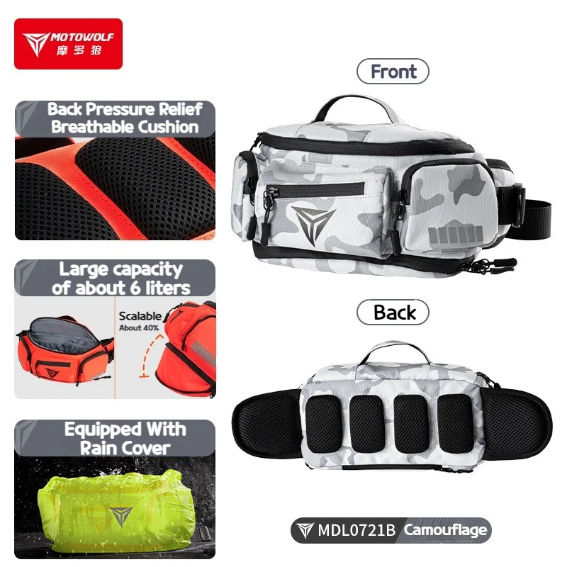 

Водонепроницаемая Поясная Сумка Motowolf Из Оксфордской Ткани Для Мотоциклов, Городских Улиц