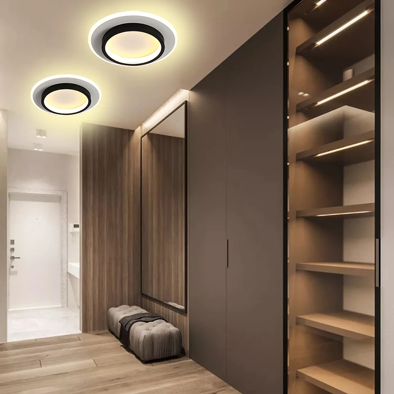 Modern Led Ceiling Lamp Luster Black and White Acrylic Led C
