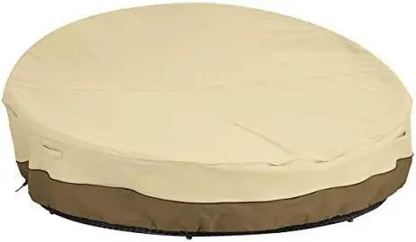 

Water-Resistant 90 Inch Round Daybed Cover, Furniture Covers, Pebble/Bark/Earth Pcs table and chair leg feet pad caps pvc roun