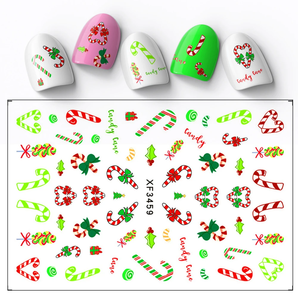 Socks Nail Design Slider 3d Adhesive Manicure Stickers