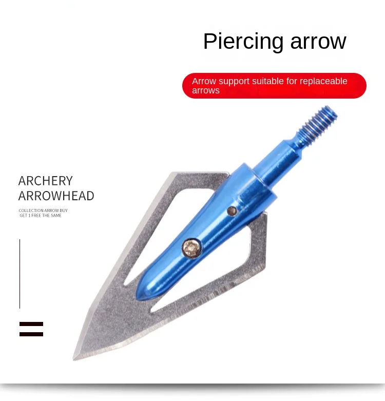 2pcs/3pcs Stainless Steel Arrow Head 2 blades Broadheads 100 grain Hunting Arrowhead Tips for Compound bow Archery - купить по