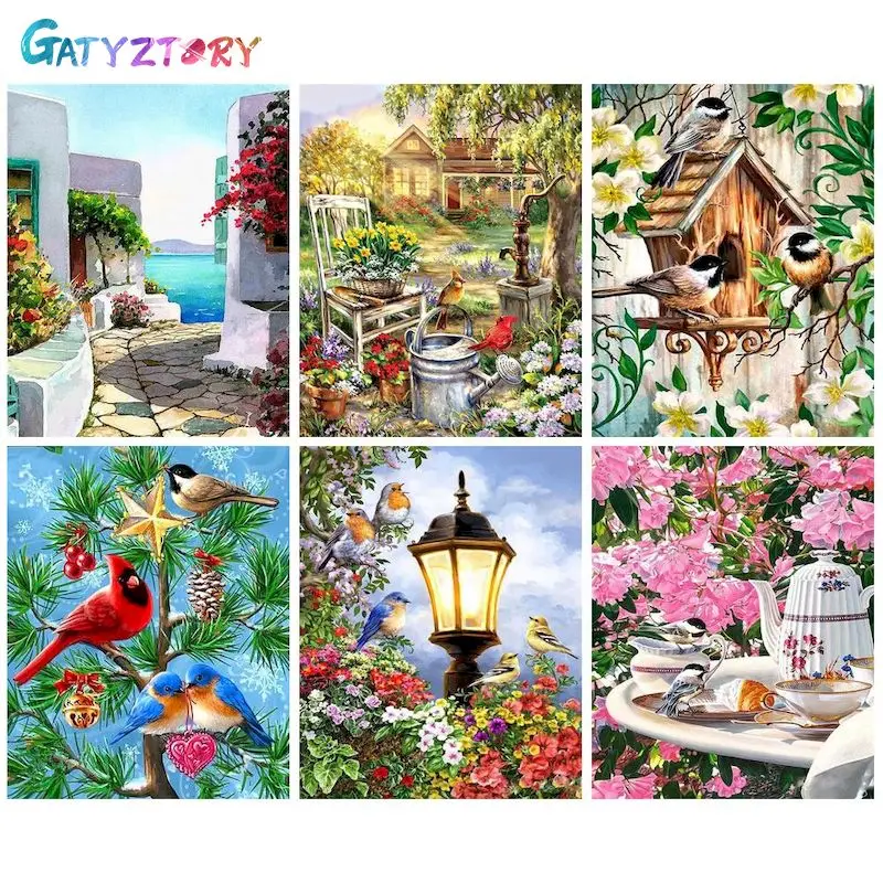 

GATYZTORY DIY Pictures By Number Bird Kits Painting By Numbers Animal Hand Painted Paintings Art Drawing On Canvas Gift Home Dec
