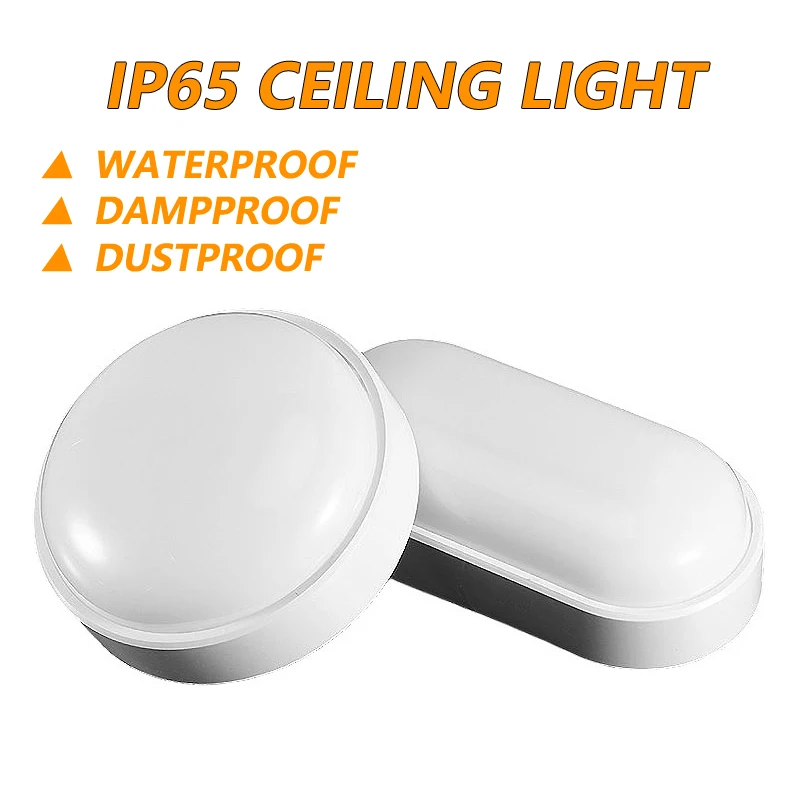 

Waterproof Ip65 Bathroom Ceiling Light 185~265V Led Moisture-proof Surface Mounted Bulkhead Lamp for Basement Hallway