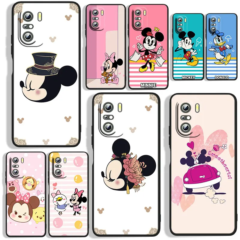 

Disney Cute Mickey Mouse Phone Case For Xiaomi Redmi 4X 5 5A 6 6A S2 K20(K20 Pro) K30 K40 K40S K50 Plus Pro Black Funda Cover