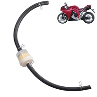 fuel filter with rubber hose and metal clips for 49cc 160cc motorcycle motocross atvs oil filter with tubing accessories