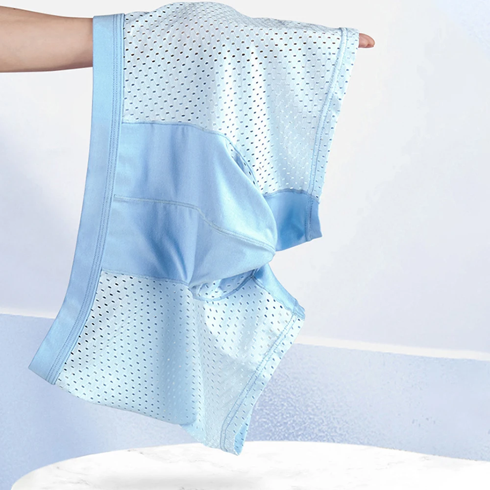 Мужские трусы-боксеры из ледяного шелка пляжные сетчатые дышащие мягкие трусы