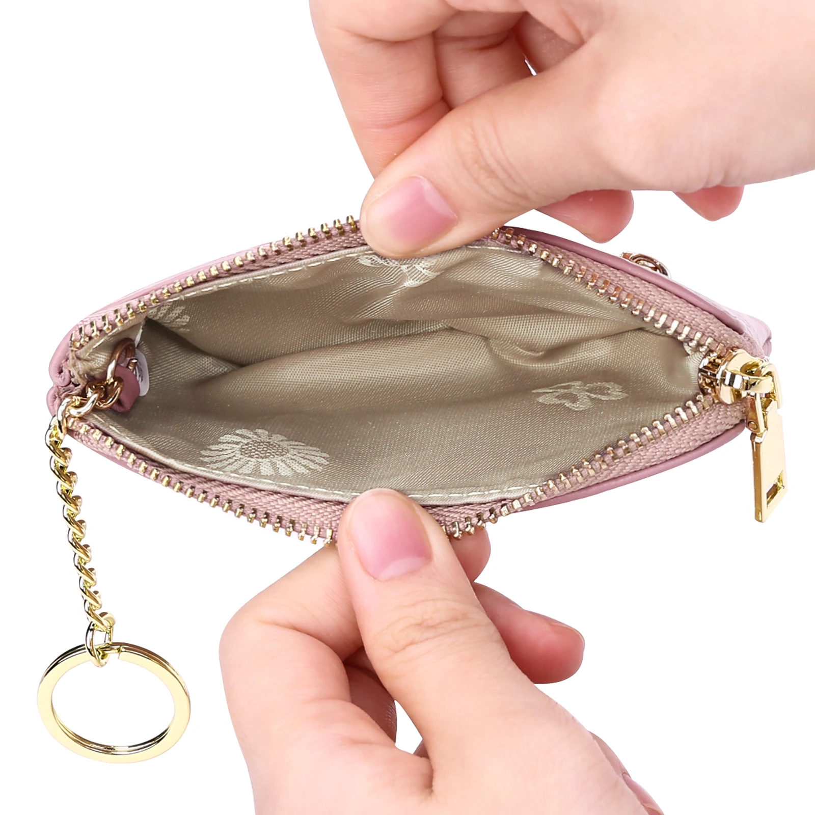 Women's Coin Purse Mini Wallet Key Storage Bag Leather Small Zipper Wallet Ladies Trendy Card Cash Holder Dollars Pocket
