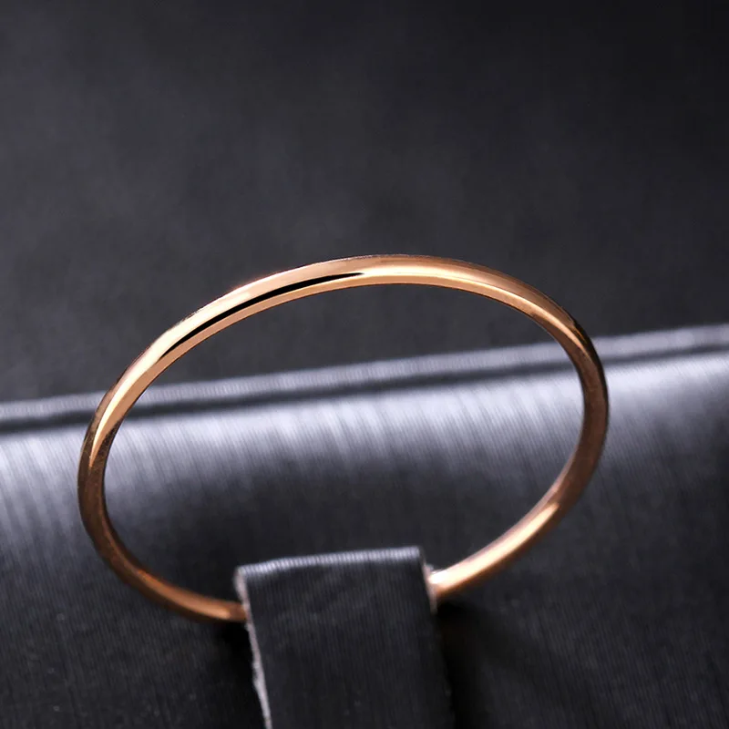 

Japanese And Korean Fine Tail 1Mm Women'S Ring Fashion Hipster Rose Gold Pinky Stainless Steel Gold Color Simple Ring