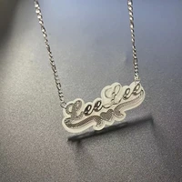 fashion customized name necklace personalized acrylic nameplate chain color pendant necklaces plate name jewelry birthday gifts