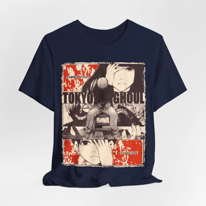 Эстетическая футболка унисекс с короткими рукавами из аниме-фильма Токийский