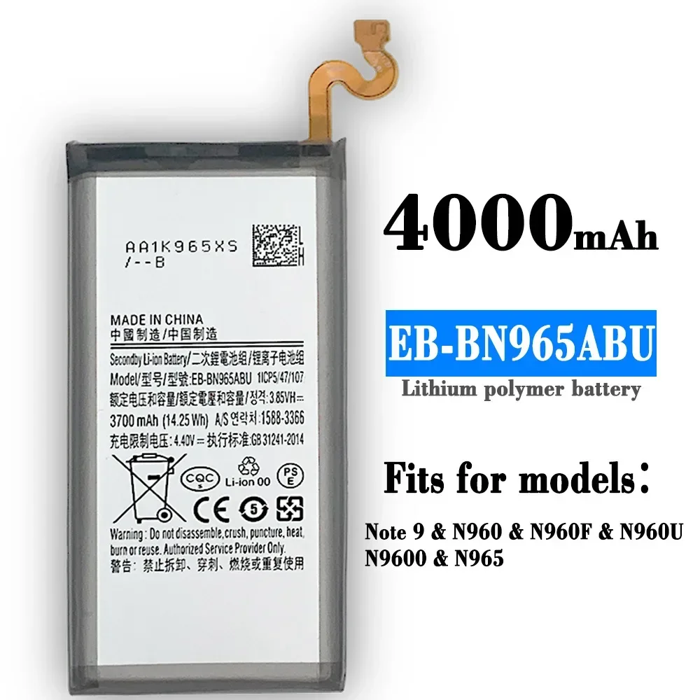 EB-BN965ABU EB-BN965ABE Аккумулятор 4000 мАч для Samsung Galaxy Note 9 SM-N9600 N960F N960U N960N N960W + Инструменты
