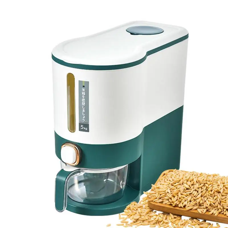 

Kitchen Rice Bucket Insect-proof Moisture-proof Rice Cereal Bucket Press Type Household Cereal Dispenser Kitchen Storage Tool