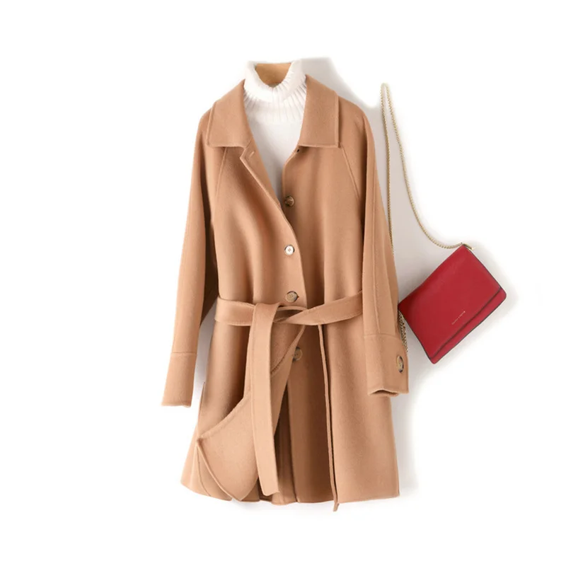 

Handmade Wool Jacket Coat For Women 90-95% Wool Office Lady 2022 Autumn Winter Fashion Jacket Fashion Woolen Coat Female K1186