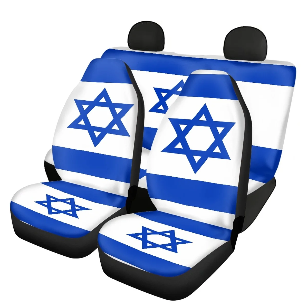

Car Interior Seats Covers Israeli Flag Designing Universal Auto Seat Covers Vehicle Full Set Protector Interior Accessories