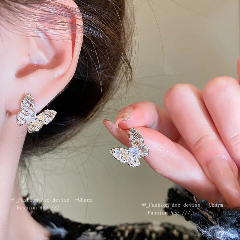 

Женские серьги-бабочки тренд 2023 ювелирные изделия из циркония Y2k аксессуары для женщин Серебряный цвет женские серьги наборы серьги