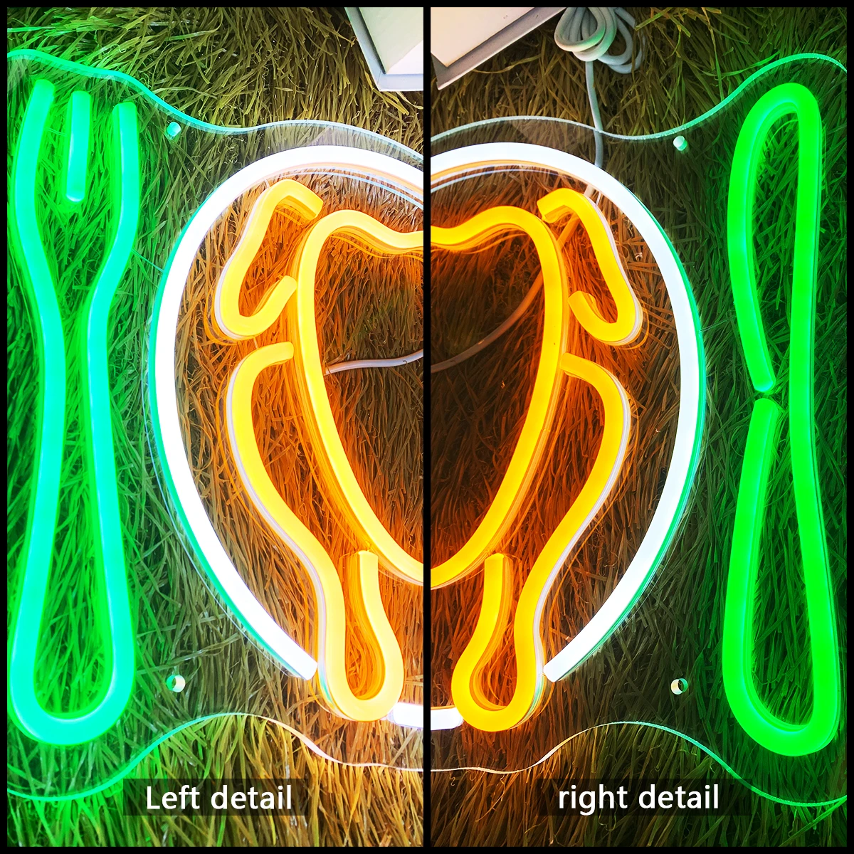 Неоновые огни для Хэллоуина благодарения жареной курицы подходит праздничного
