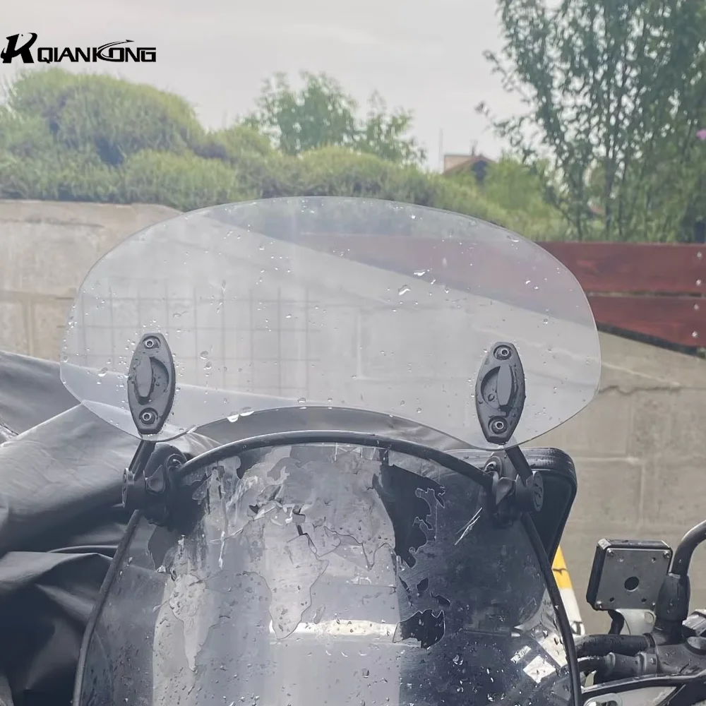 Фото Универсальное удлинение ветрового стекла мотоцикла, регулируемый спойлер с креплением на ветровое стекло, подходит для всех моделей мотоциклов. №3