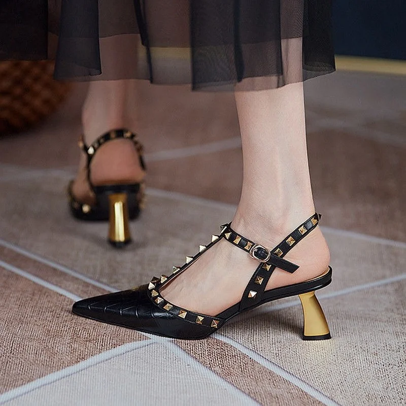 2022 New Ladies Sandals High Heels Ladies Dress Shoes Fashion Pointed Toe Stiletto Sexy Rib Party Shoes Gladiator Women's Shoes