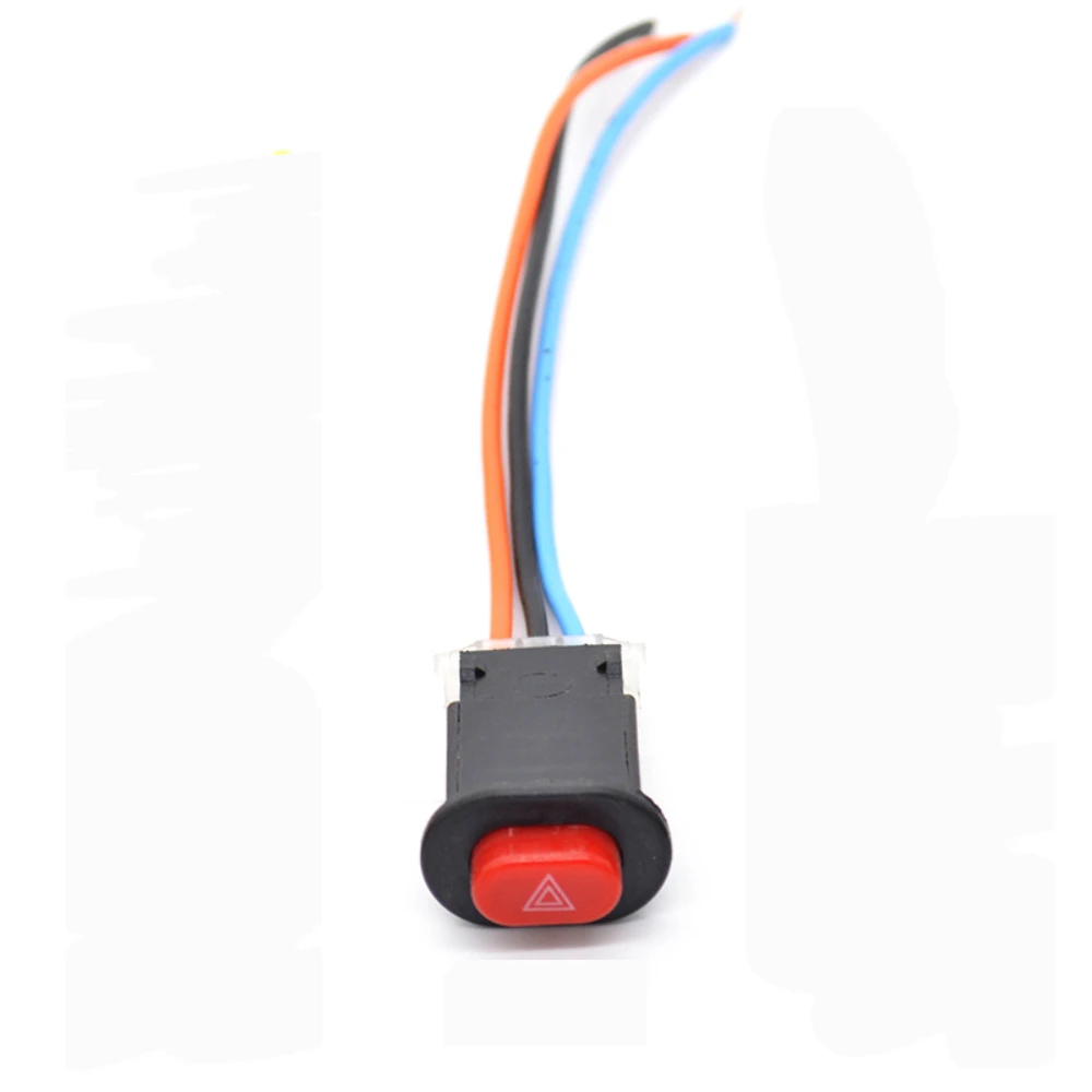 

2 шт. двойсветильник Кнопка s, двойной мигающий сигнал, предупреждающий переключатель для электромобиля, трицикла, мотоцикла