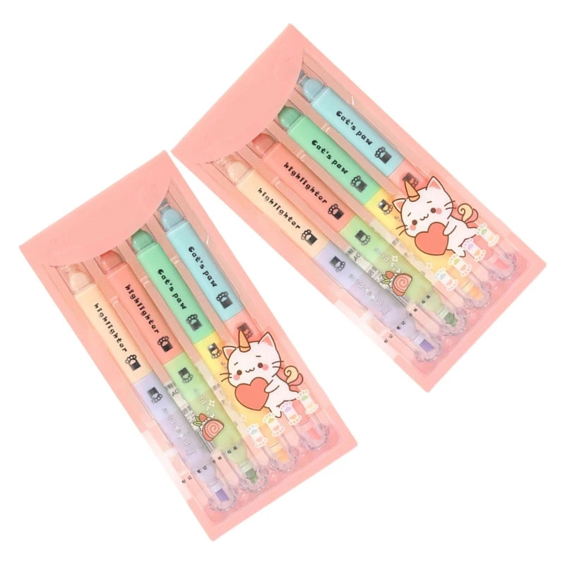 DXAB 8 шт. флуоресцентный цветной маркер с двойной головкой быстросохнущий для