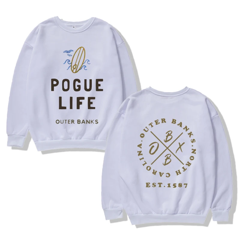 Pogue Life Oversized Pullover Outer Banks Sweatshirt Gift Obx Beach North Carolina Coast Harajuku Streetwear Unisex