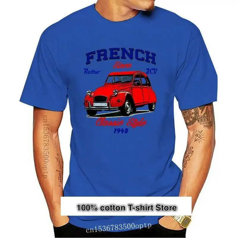 

Camiseta Vintage de Coche francés para hombre, Camiseta de algodón 2Cv-2021, camiseta de moda de verano, talla Europea, Nueva