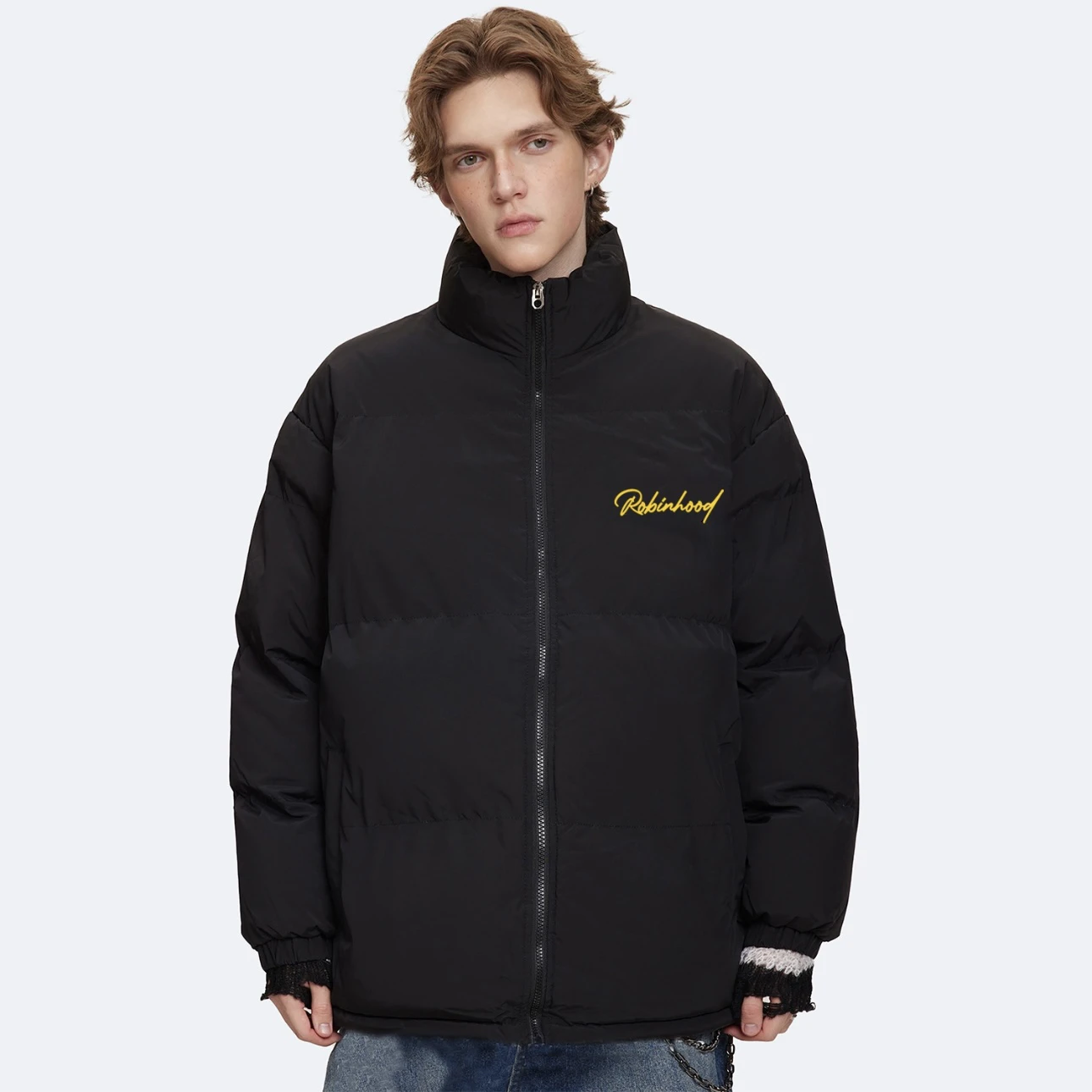 Robin Hood Robinhood Ретро Американская High Street Простая подпись с буквенным принтом и