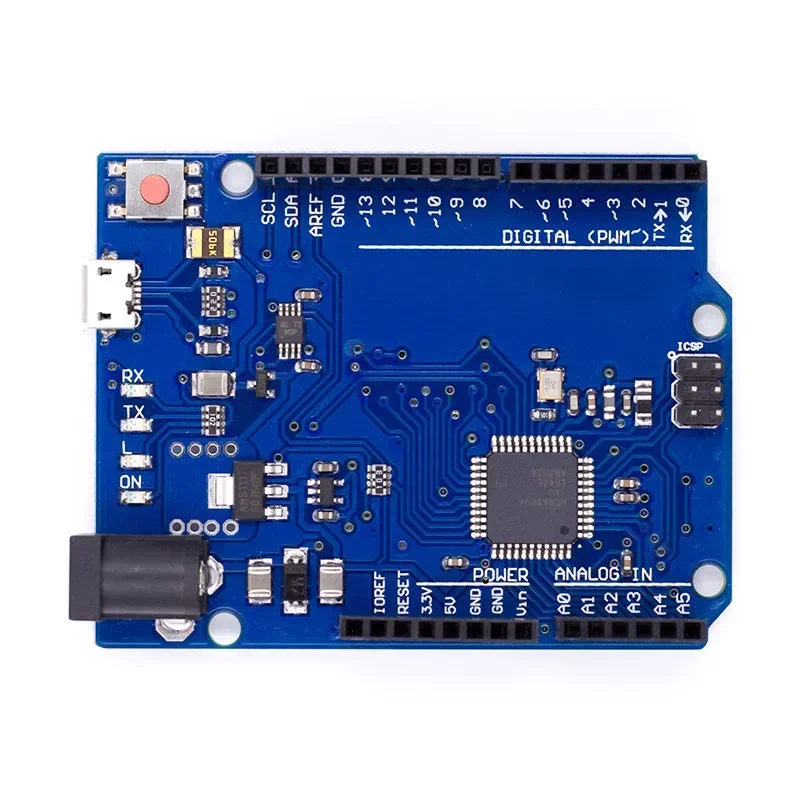 Фото Оригинальная макетная плата микроконтроллера Atmega32u4 с USB-кабелем, совместимая с стартовым комплектом Arduino DIY №5