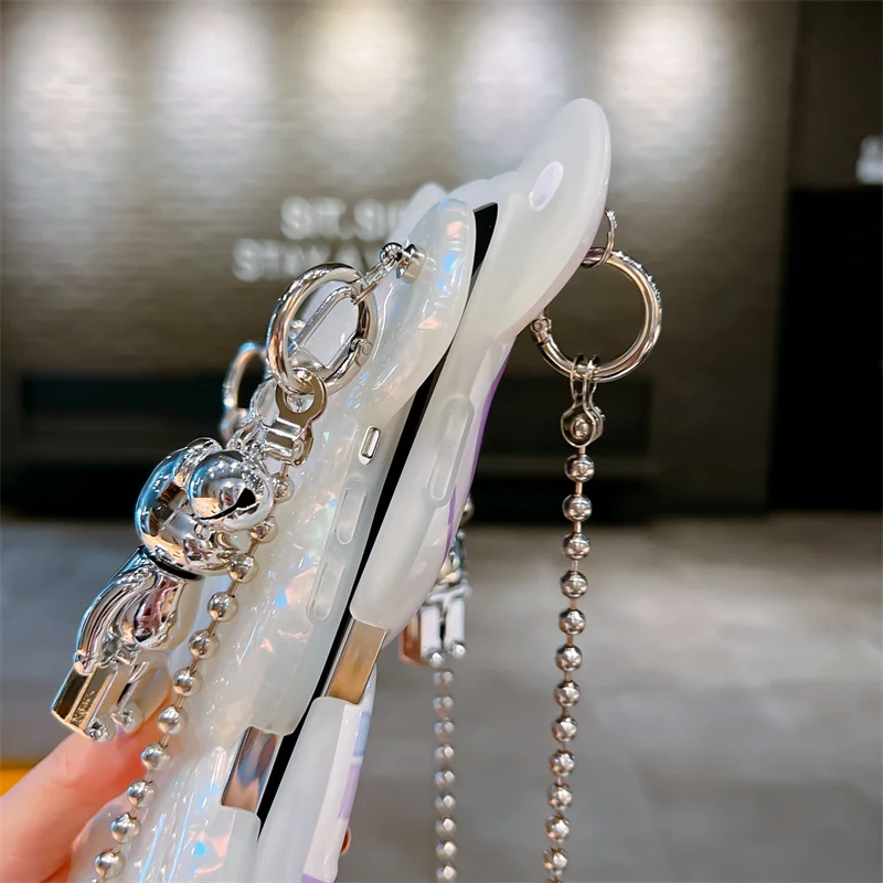 13 Pro Case 3D Bear Cute Crossbody Shoulder Chain Lanyard cases for iPhone 14 Pro Max 11 12 13 With Strap Charm Cover 14 Plus