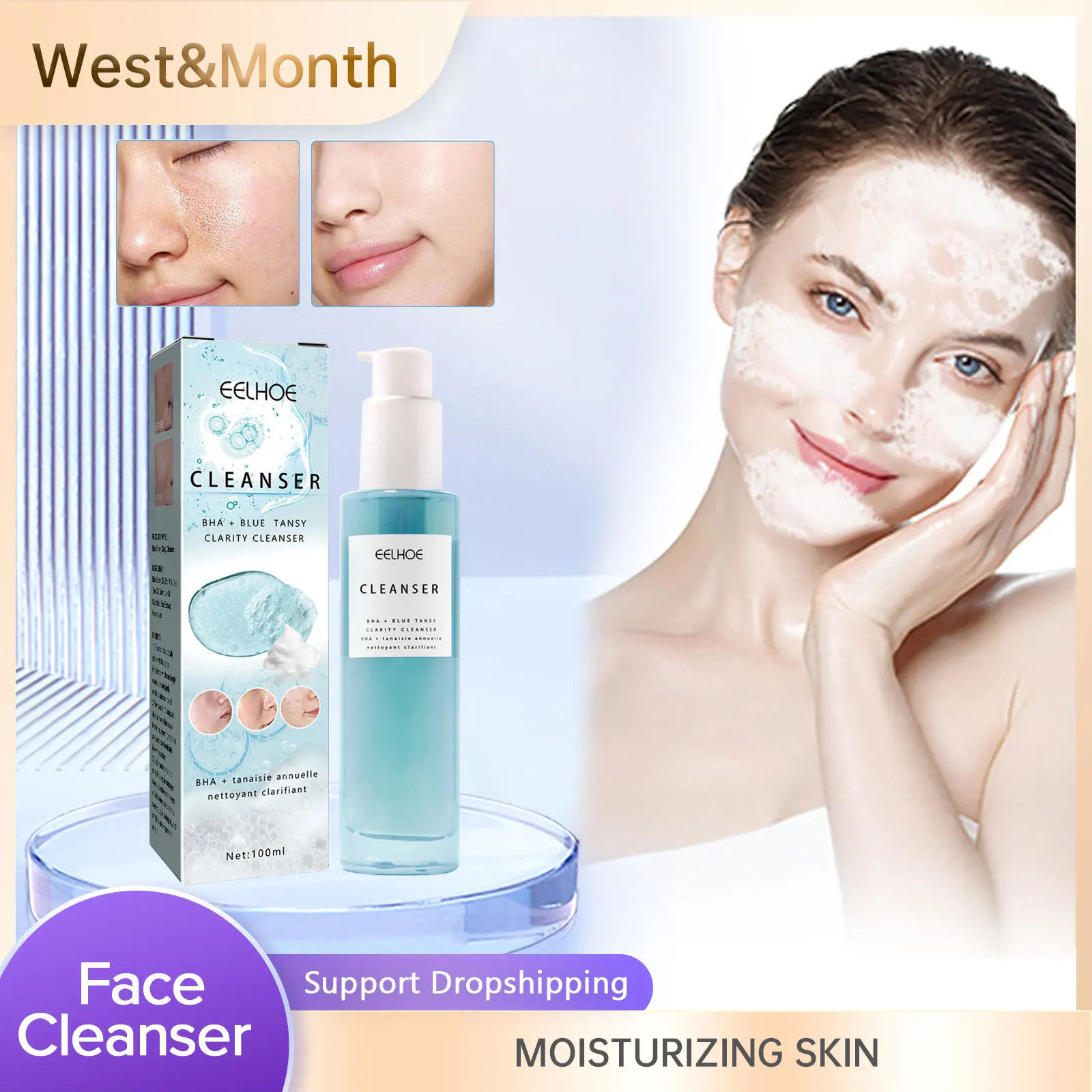 

Face Cleanser Cream Moisturizing Whitening Nourishing Treatment Anti Acne Blackhead Remove Shrinking Pore Oil Control Skin Care
