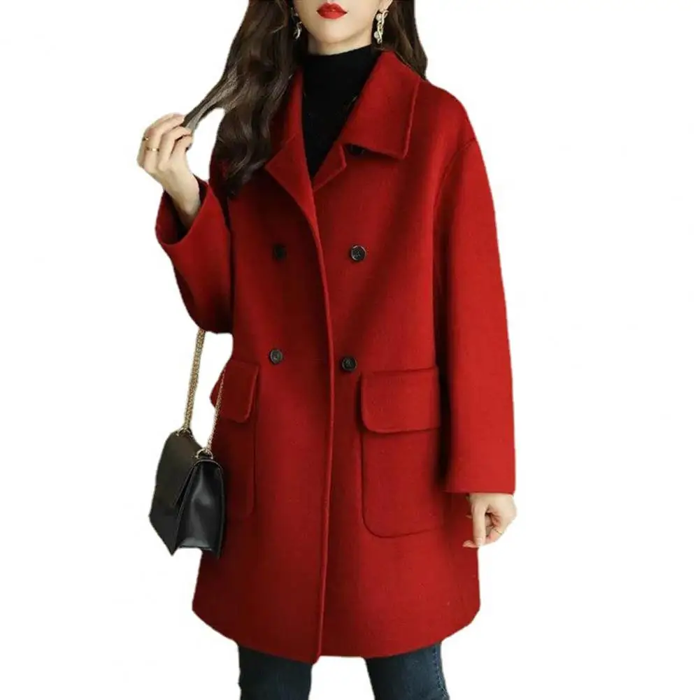 

Женское однотонное пальто с длинным рукавом, кардиган средней длины с отложным воротником, сохраняющий тепло, двубортный, темпераментный, у...