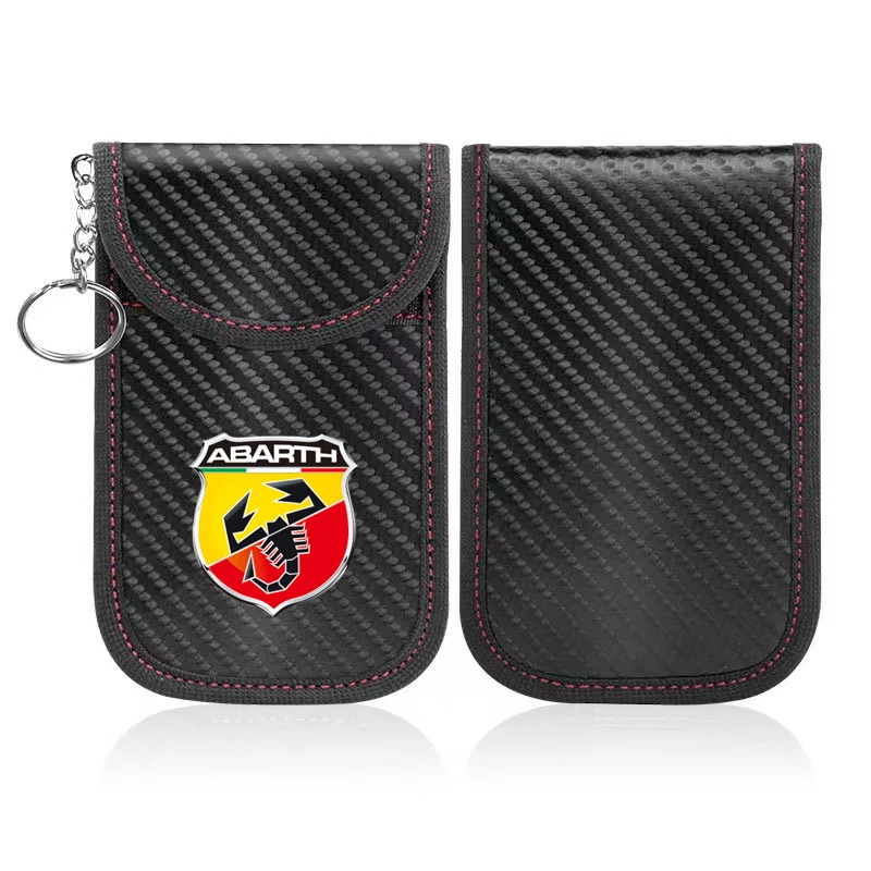 

Car Key Case Carbon Fiber RFID Electromagnetic Shielding Key Package For Fiat 500 Abarth Punto 124 125 500 695 OT2000
