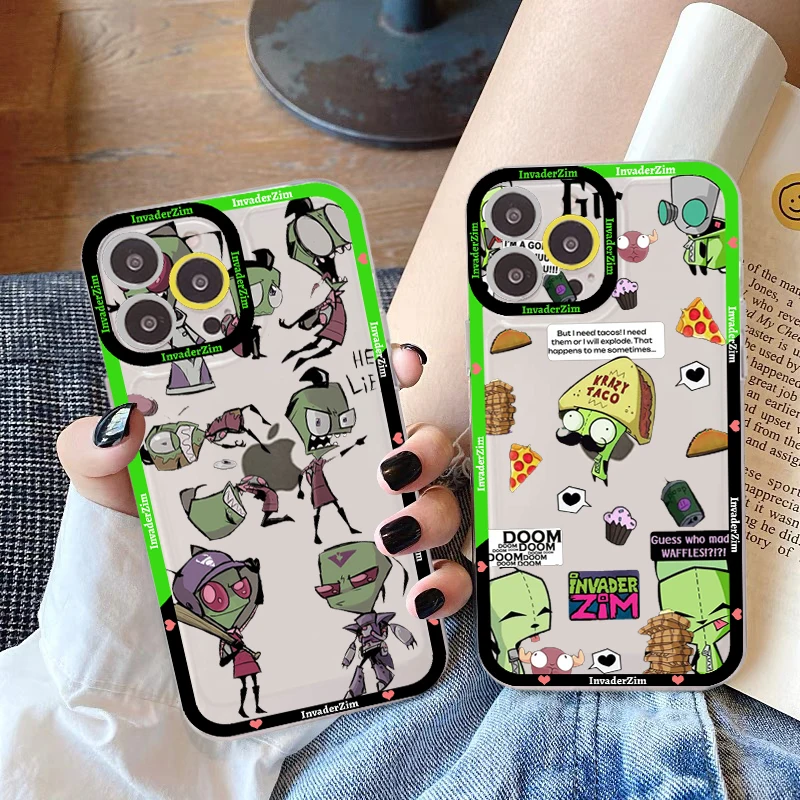 

Invader Zim Phone Case For iPhone 14 13 12 11 Pro Max Mini X Xs XR 6 7 8 Plus SE 2020 Transparent Case