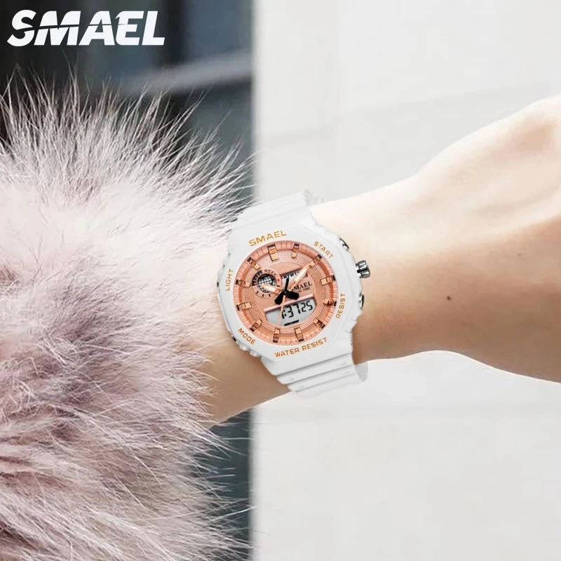 SMAEL Fashion Women Digital Watch Top Luxury Brands Sports Ladies Watches LED Quartz Small Dial Wrist Watch Relogio Feminino