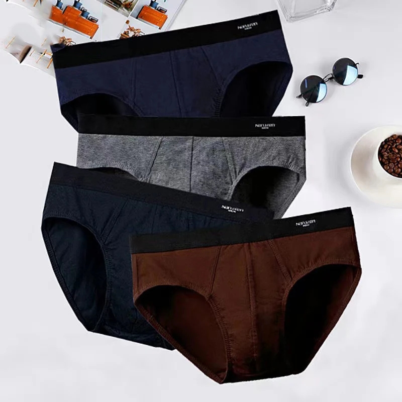 4pcs/Lot Sexy Men's Briefs Cotton Underwear Youth Breathable Shorts Breathable Stretch Panties High Quality Fashion Briefs