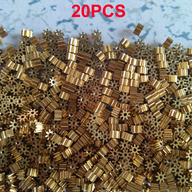 

20PCS DIY Model Shaft Motor Transmission Pinion Modulus 0.4 6/7/8/9/10T Mechanical Copper Gear Hole Dia 0.98/1.48/1.98mm