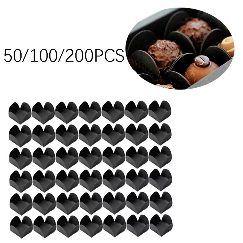 

50/100/200 шт., поддоны для упаковки шоколадных коробок, 3,5x3,5x0,5 см