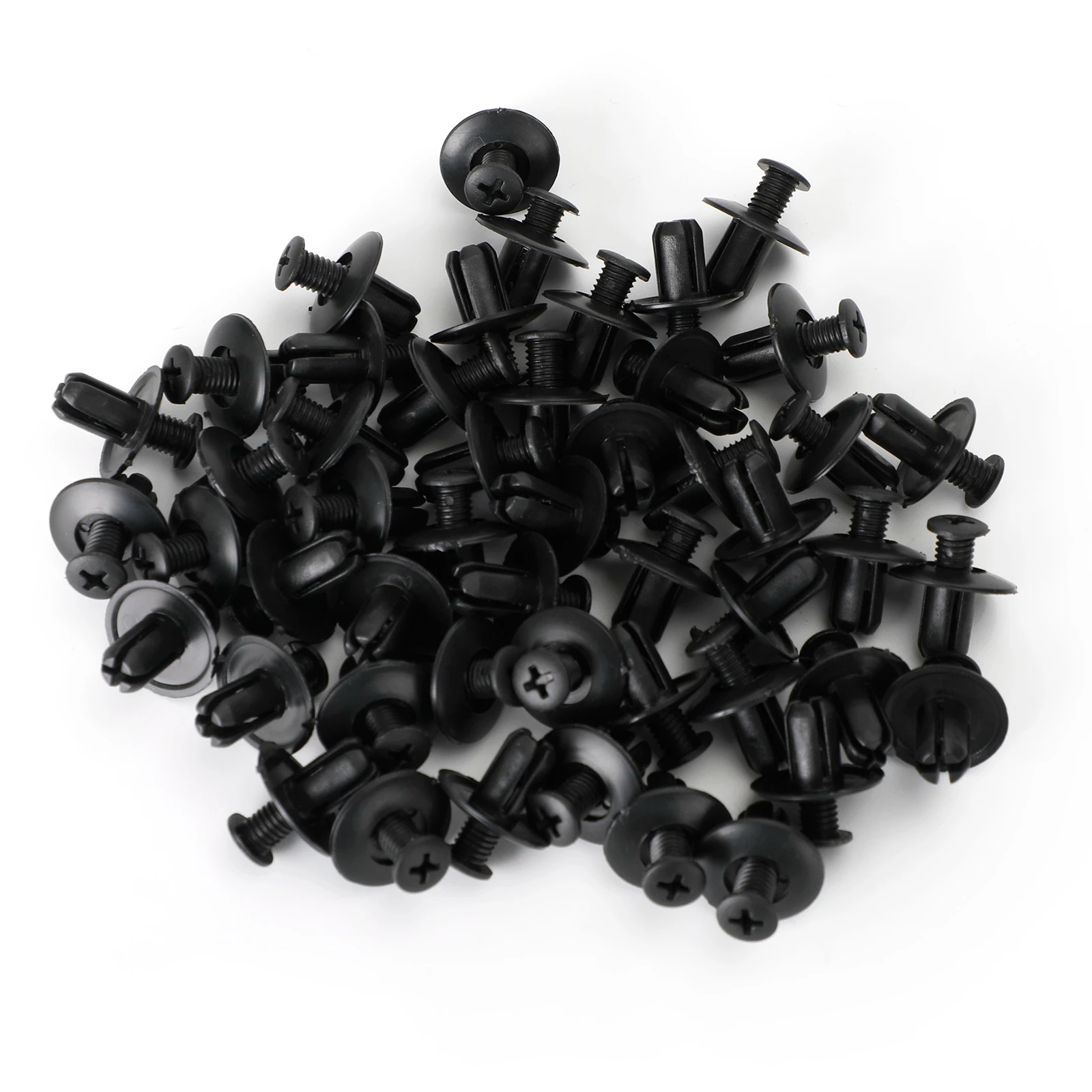 

Areyourshop 50pcs Fairing Panel Bolt Clip 8mm Plastic Screw Rivets Clips Black For Honda motor parts
