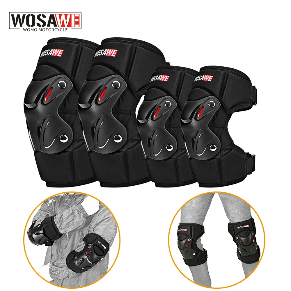 

WOSAWE Adult's Outdoor Sports Protective Gear Knee & Elbow Pads Motorcycle Knee Guard Roller Skate Skateboard Scooter Protection