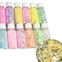 mixed nail glitter shining flakies irregular star round iridescent sequins chrome pigment flake nail art decoration confetti 10g