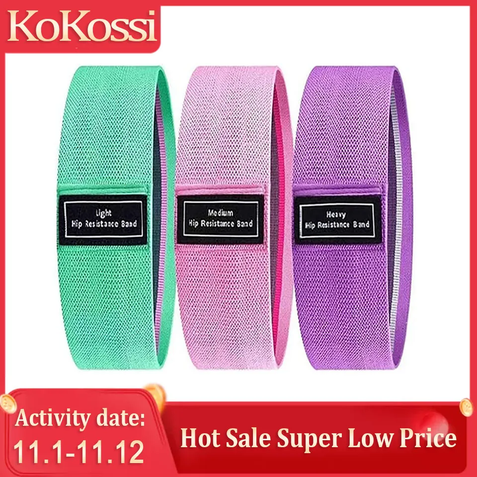 

KoKossi Durable Hip Circle Band Yoga Anti-slip Gym Fitness Rubber Band Exercise Braided Elastic Band Hip Lifting Resistance Band