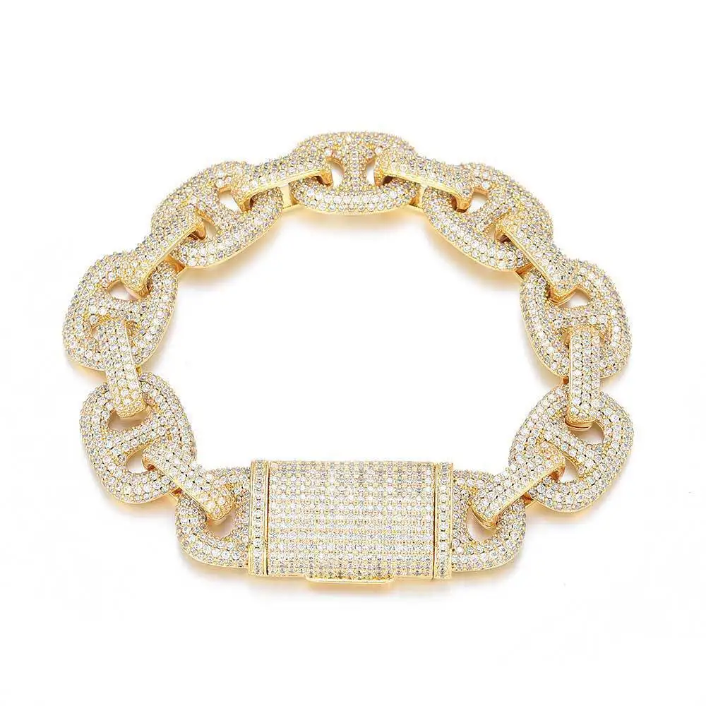 Мужской браслет из меди и золота 18 карат в стиле хип-хоп