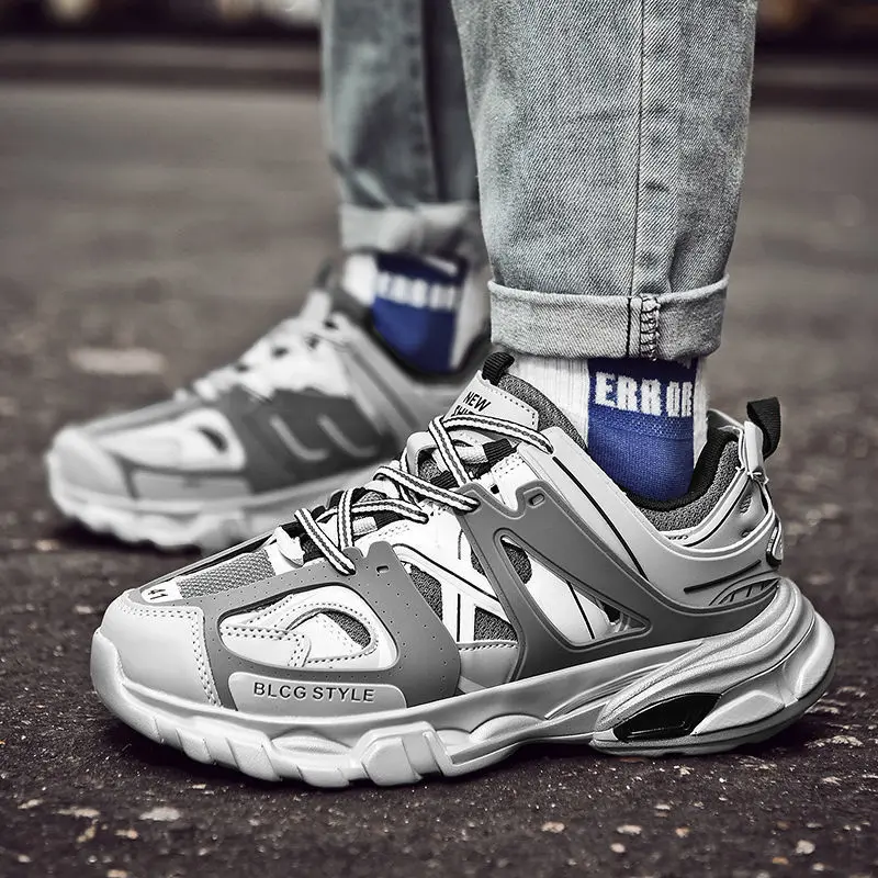 

Platform Women Sneakers Patchwork Thick Sole Casual Dad Shoes Walking Chunky Sneakers Gray Woman Sports Shoes Men's Footwear