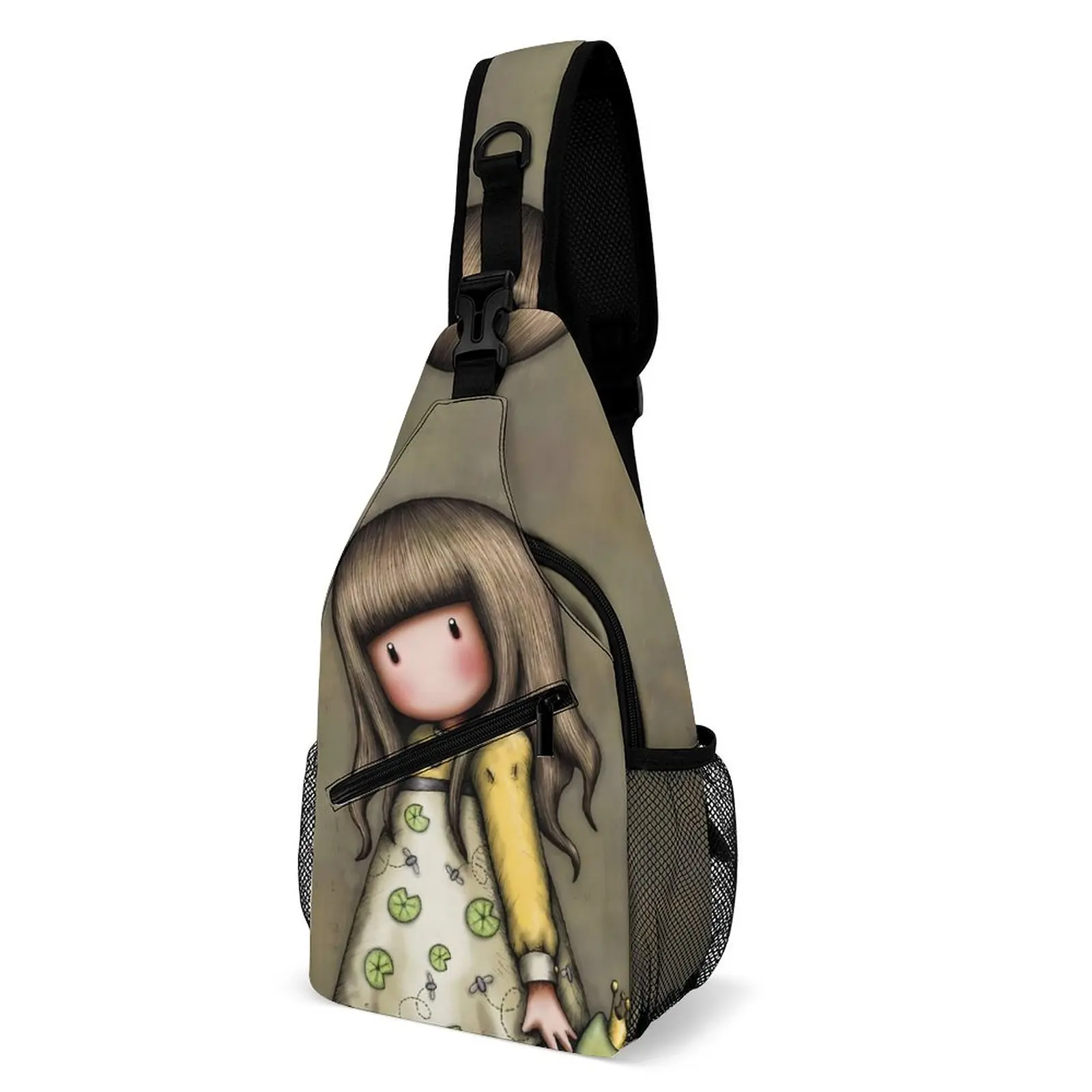 

Cute Santoro Gorjuss Chest Bags Boy The Frog Prince Designer Shoulder Bag Aesthetic Phone Small Bag Travel Running Sling Bags