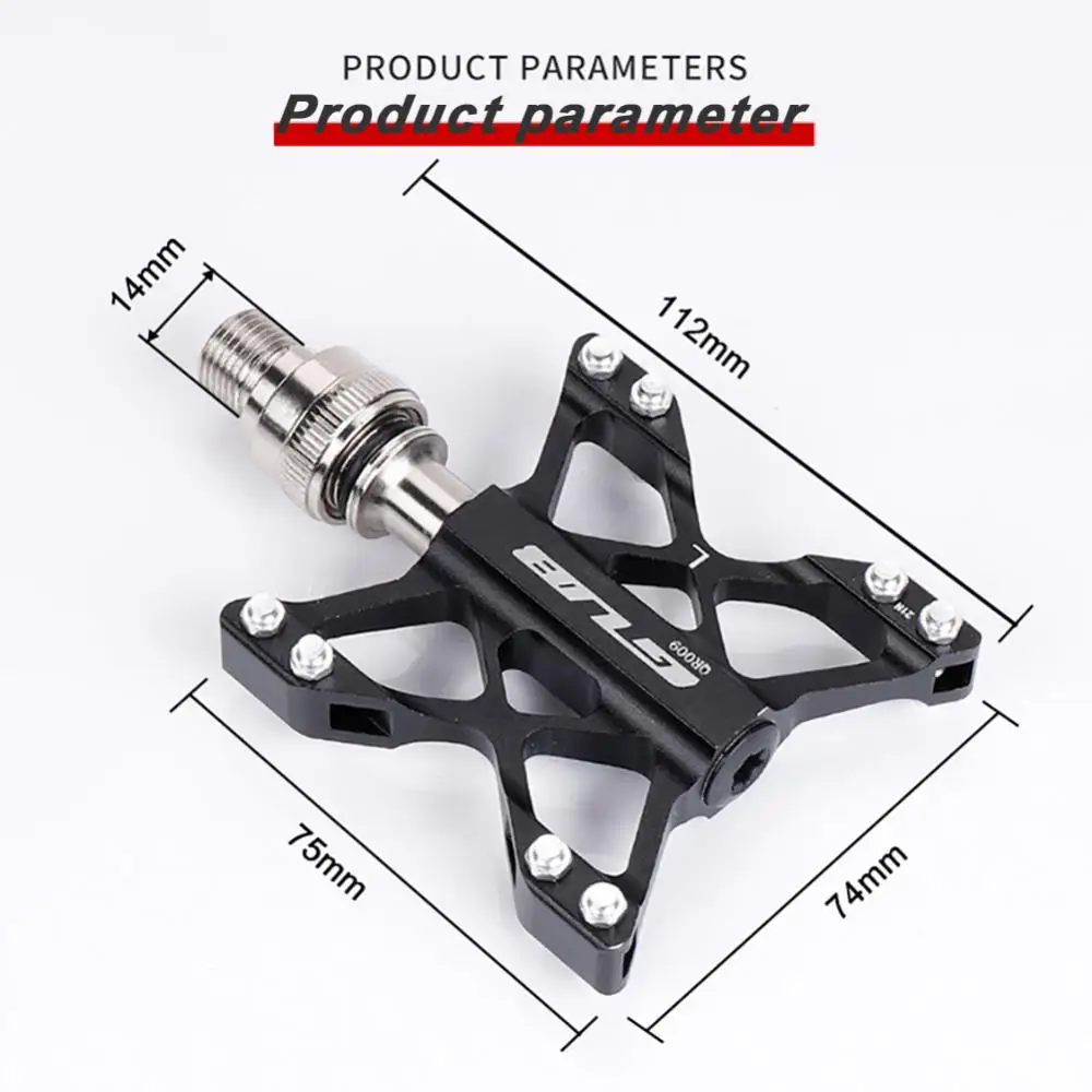 

009Aluminum Alloy Bike Pedals For MTB Non-slip Bicycle Pedal 3 Bearing Flat Platform Antiskid Cycling Pedal Riding Bike Part