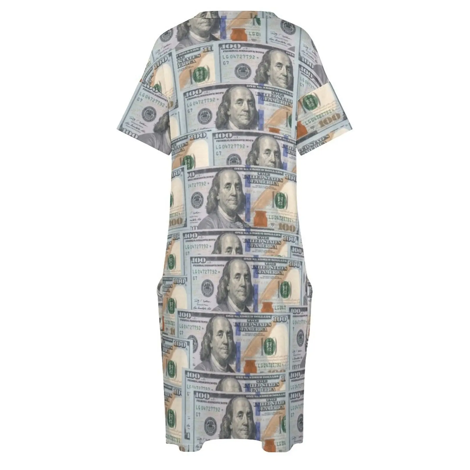 100-долларовые купюры свободное платье с карманами пляжное вечерние платья для