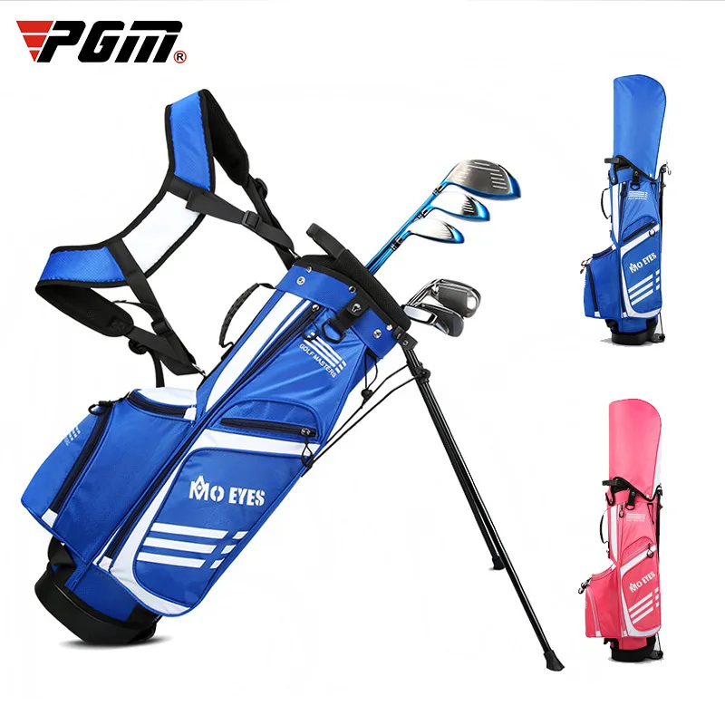 PGM Children's Golf Bags Portable Light Weight Golf Travel Bag with Rack Double Shoulder Straps Golf Gun Bag for 120-165cm Teens