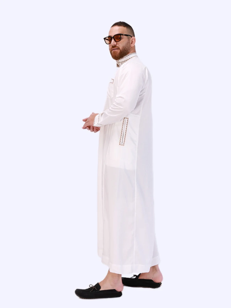 Muslim Fashion Men Robe Kaftan Abayas Ropa Islamica Hombre Pakistan Arabic Jubba Thobes Islamic Clothing Bonnet Homme Musulman
